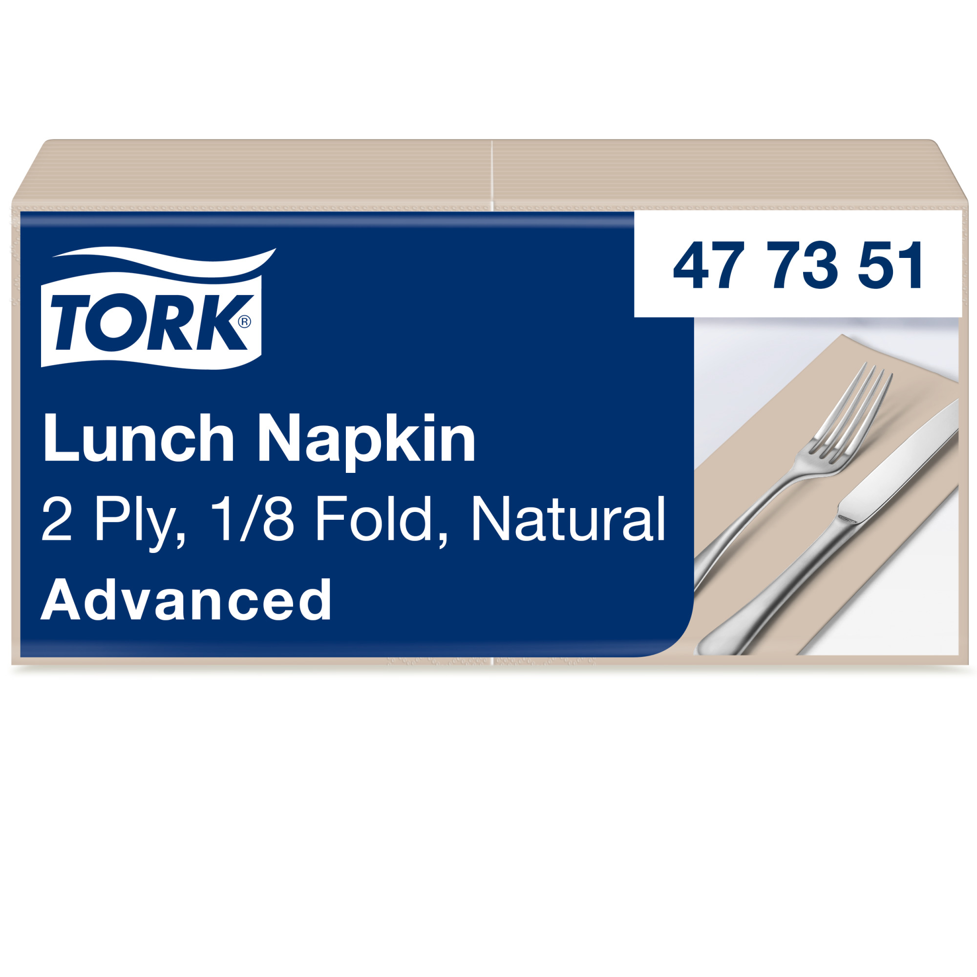 Tork Natural Lunch Napkin 100% recycled 8-fold