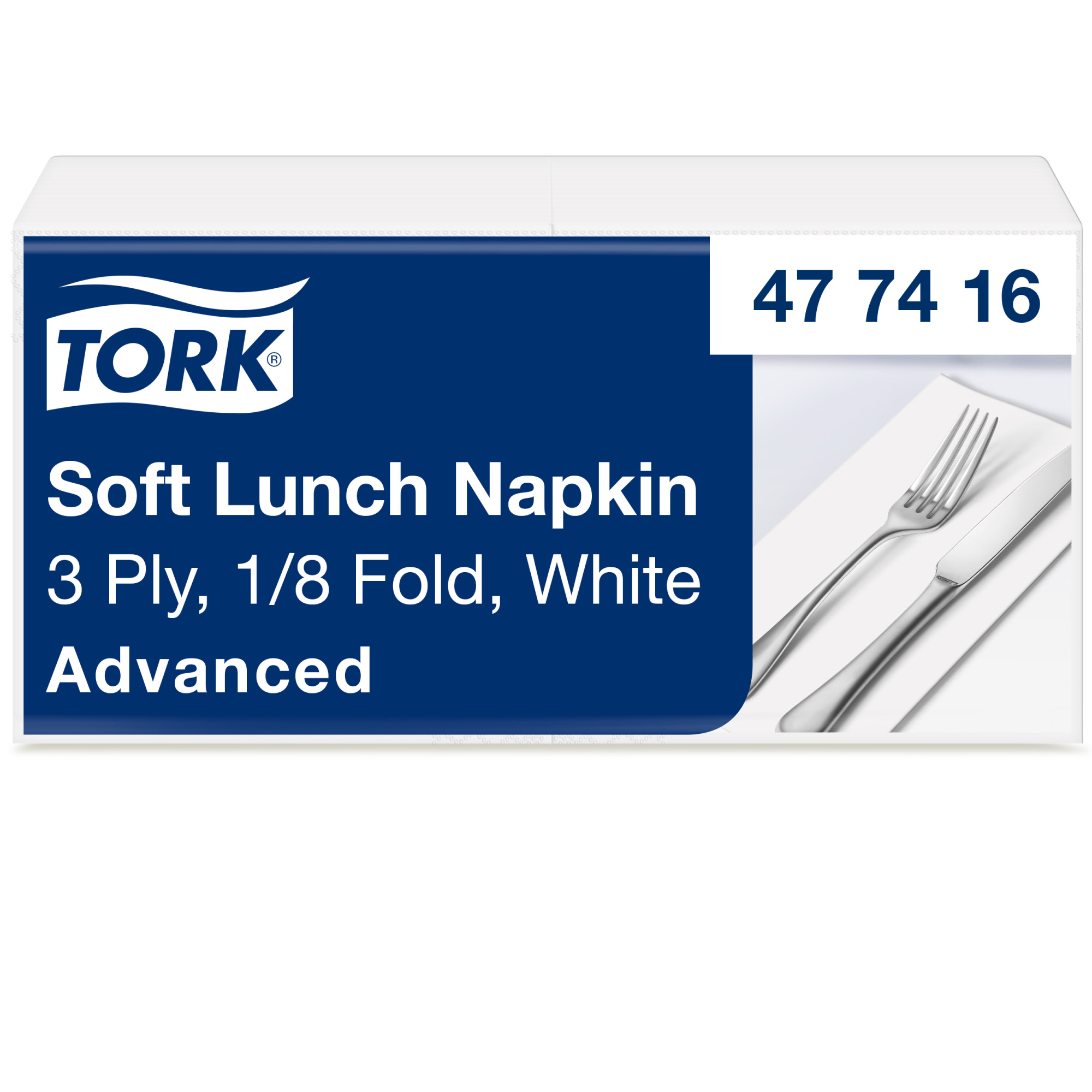 Tork Soft χαρτοπετσέτα γεύματος White, διπλωμένη κατά το 1/8