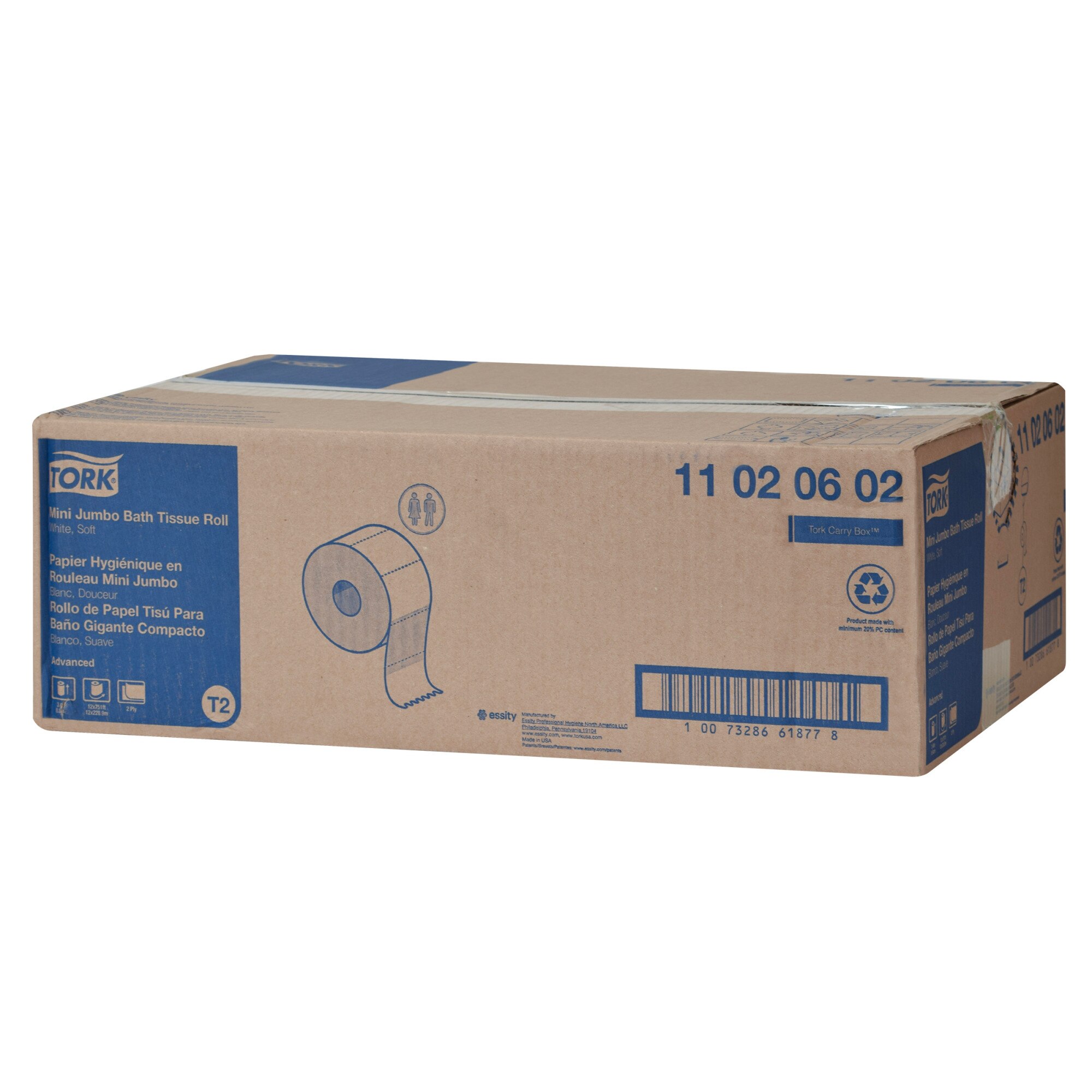 Tork Soft Mini Jumbo Toilet Paper Roll White T2