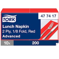 Tork Red Lunch Napkin 1/8 Folded