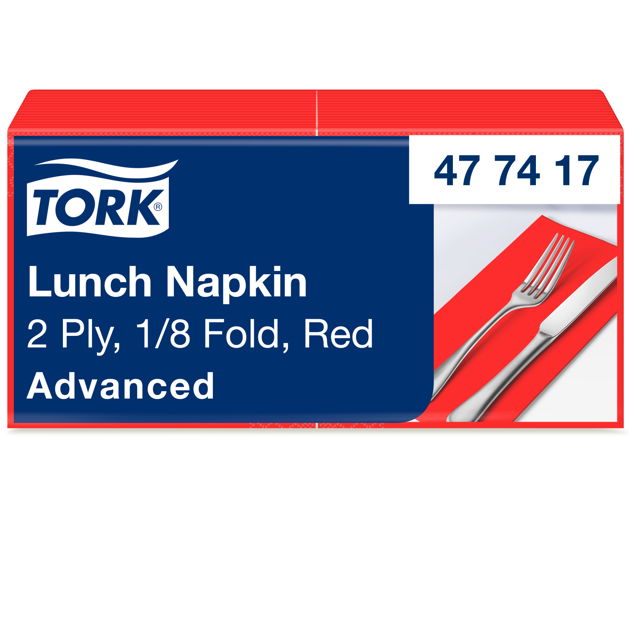 Tork Red Lunch Napkin 1/8 Folded