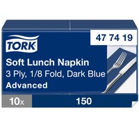 Tork Soft Dark Blue Lunch Napkin 1/8 Folded