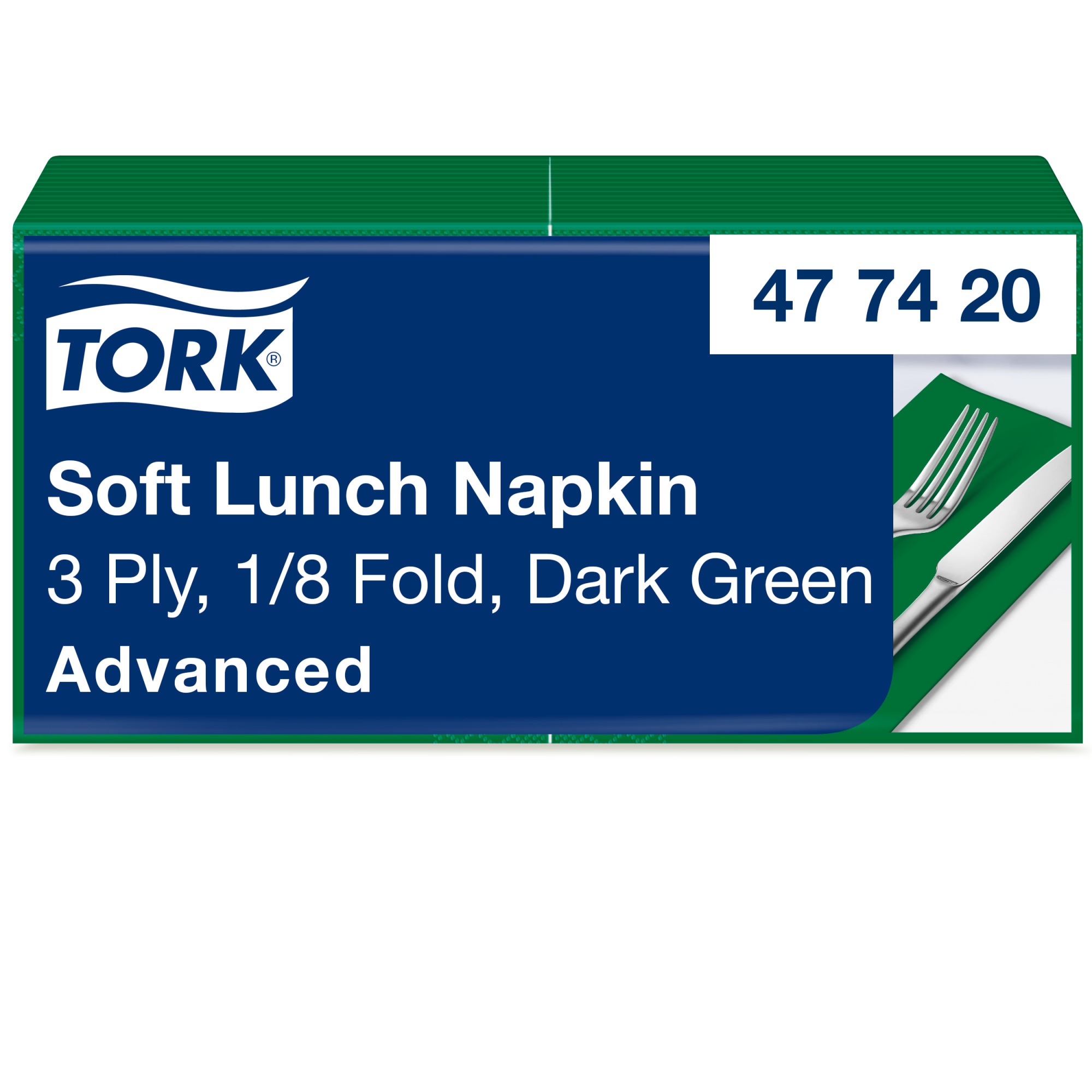 Tork Soft sötétzöld Lunch szalvéta, 1/8 hajtogatás