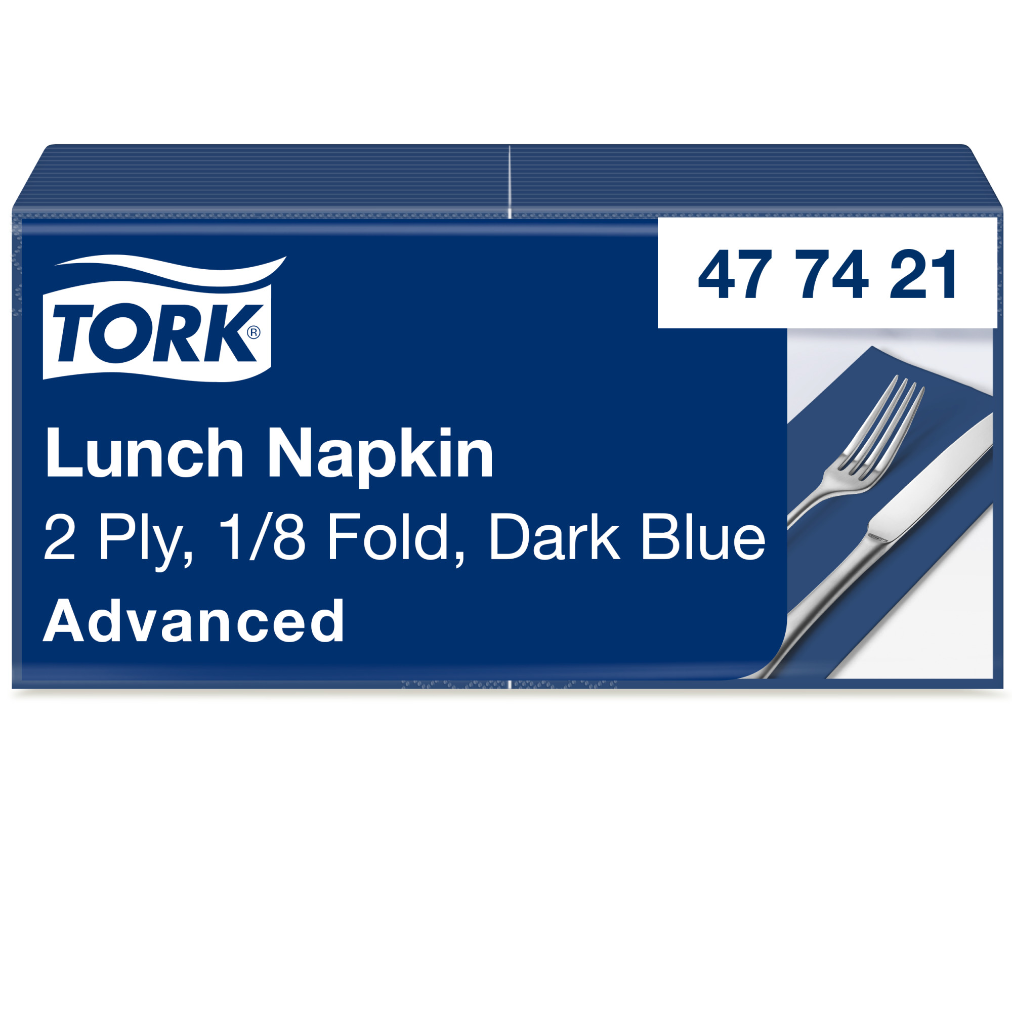 Tork Dark Blue Lunch Napkin 1/8 Folded