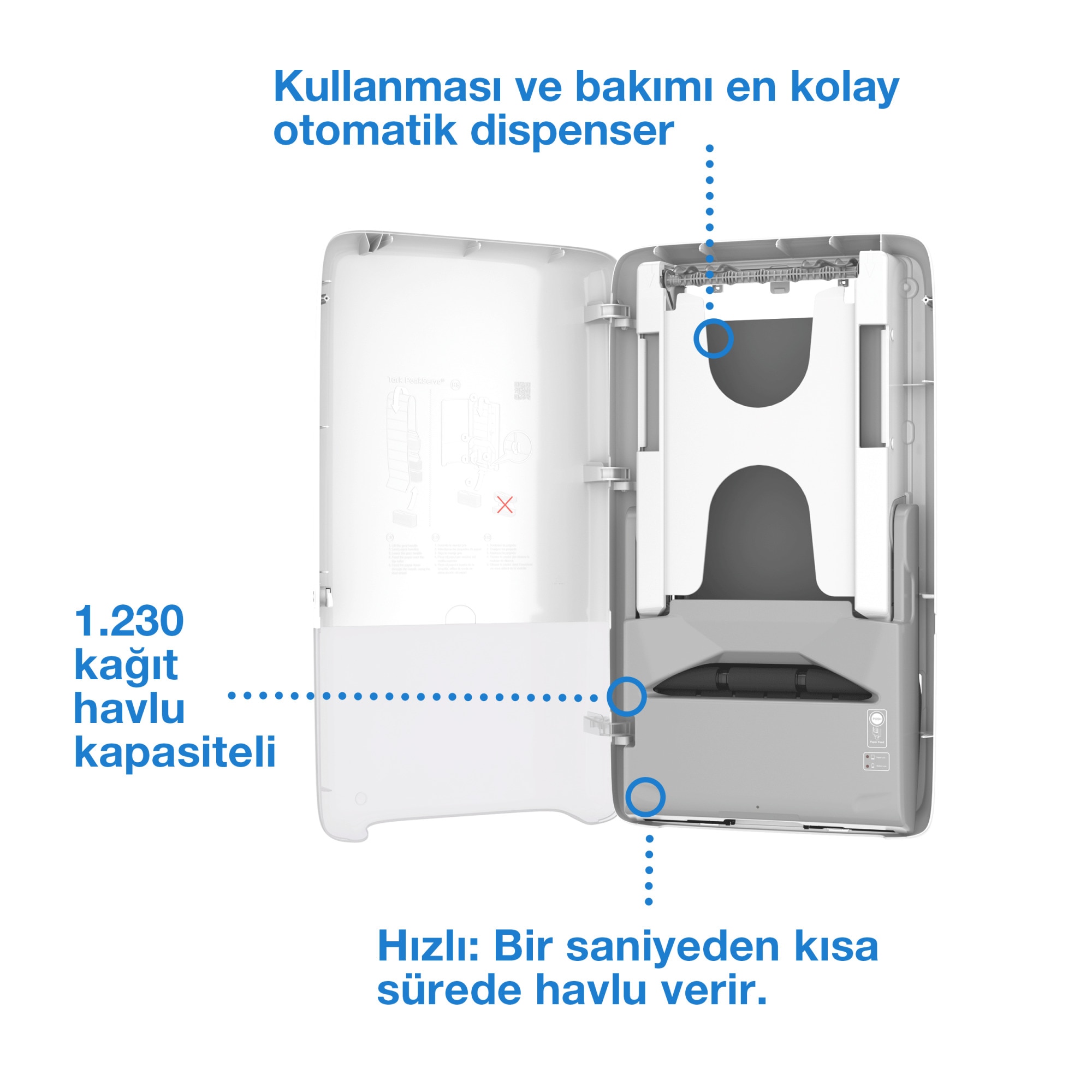 peesページ Tork PeakServe® Otomatik Sürekli Havlu Dispenseri Beyaz H5
