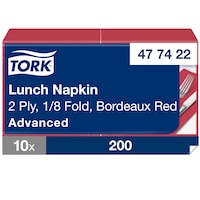 Tork Bordeaux Red Lunch Napkin 1/8 Folded
