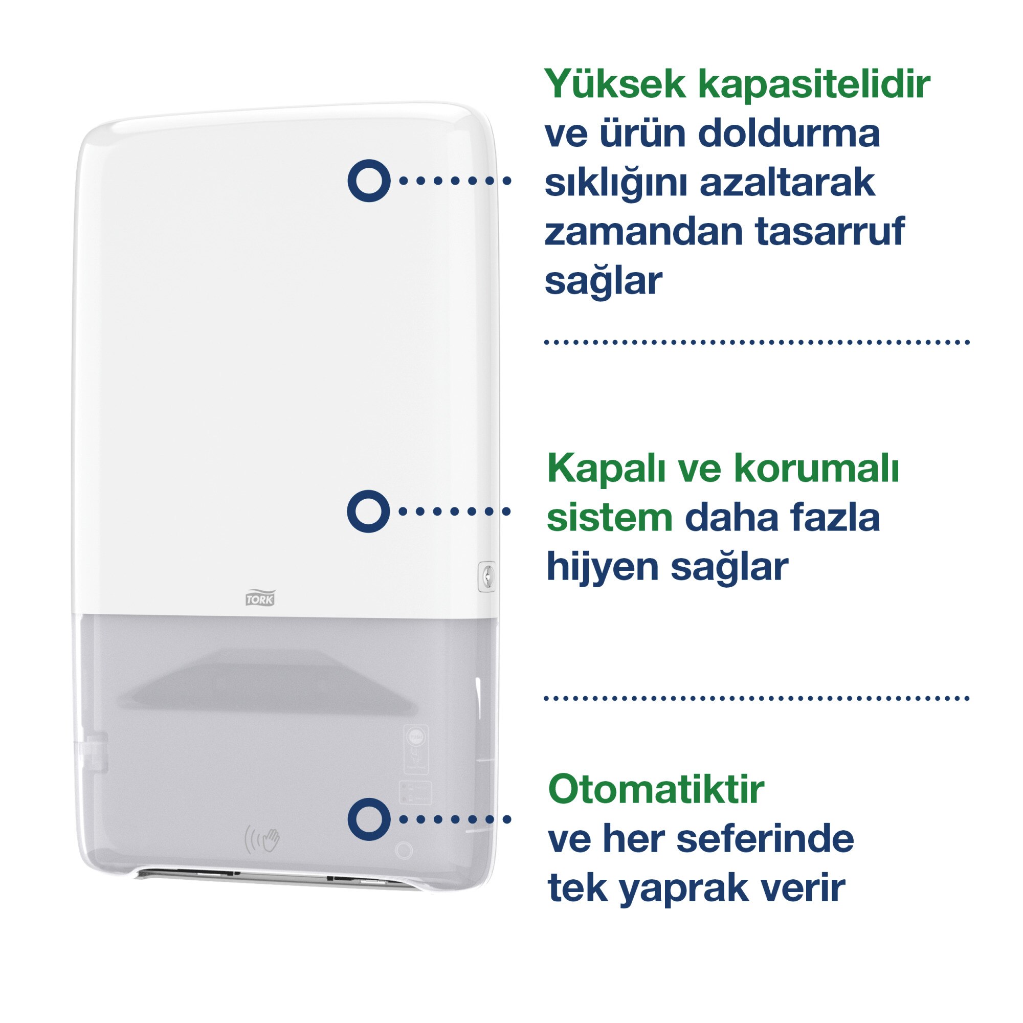 Tork PeakServe® Otomatik Sürekli Havlu Dispenseri Beyaz H5
