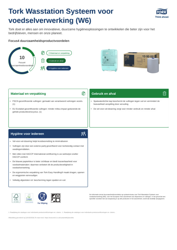 Productgegevensblad duurzaamheid