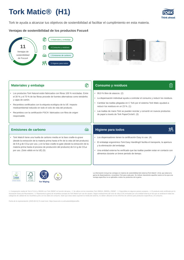 Ficha técnica de producto sostenibilidad