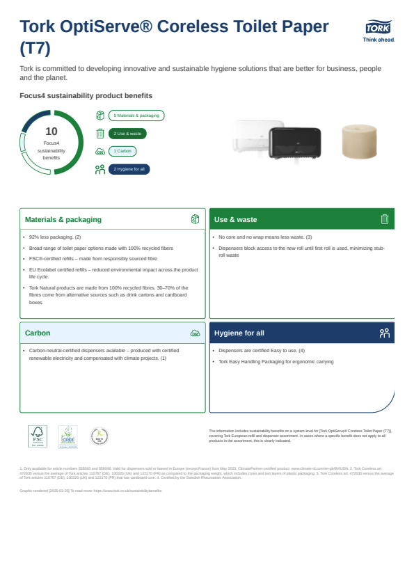Sustainability product sheet