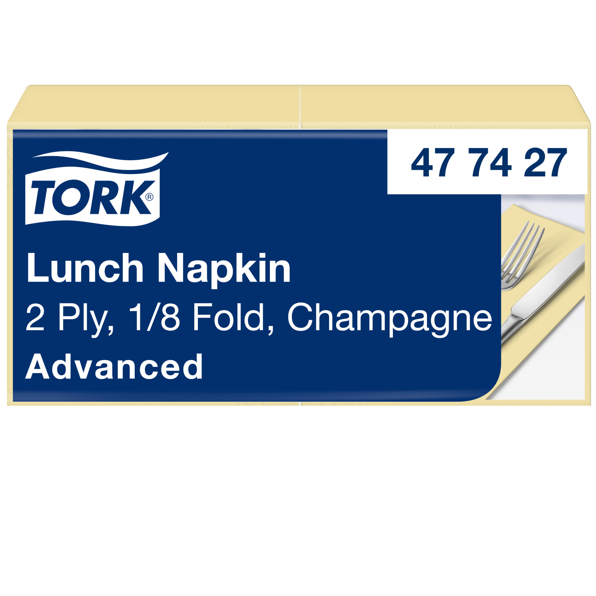 Tork Χαρτοπετσέτα γεύματος Champagne, διπλωμένη κατά το 1/8