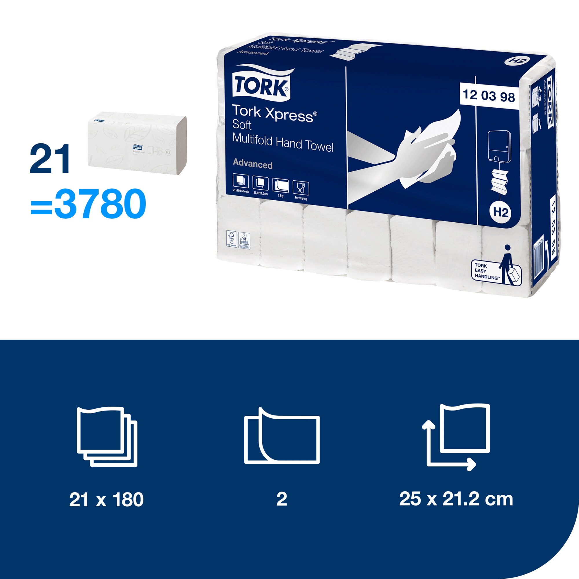 Tork Xpress® Z Katlı Kağıt Havlu Beyaz H2