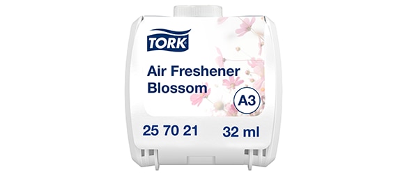 Refill with a label showing Air Freshener Blossom
