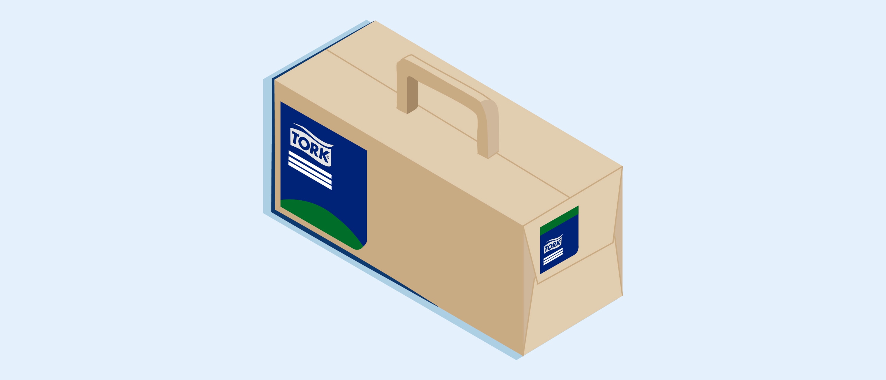 A cardboard box of Tork Industrial Cleaning Cloths, helpful for increasing sustainability in manufacturing
