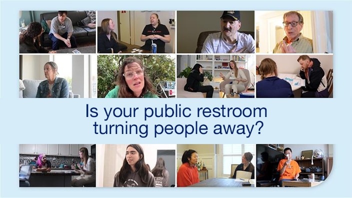 Video raising awareness about the need for inclusive hygiene in public restrooms. It highlights real-life barriers people face and presents statistics illustrating the scale of the issue and its impact on business performance.