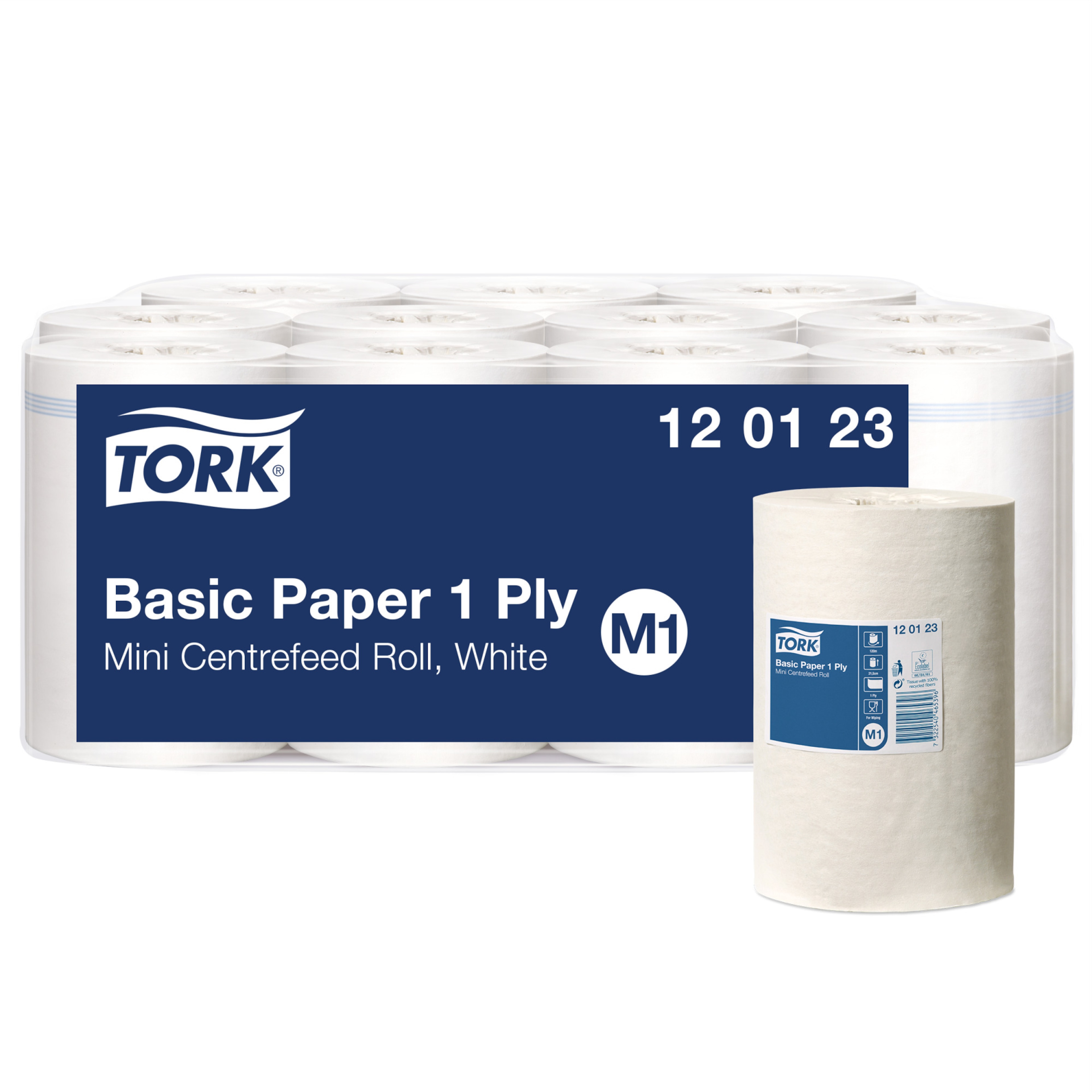 Tork Basic Centrefeed Wiping Paper White M1