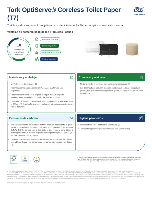 Ficha técnica de producto sostenibilidad