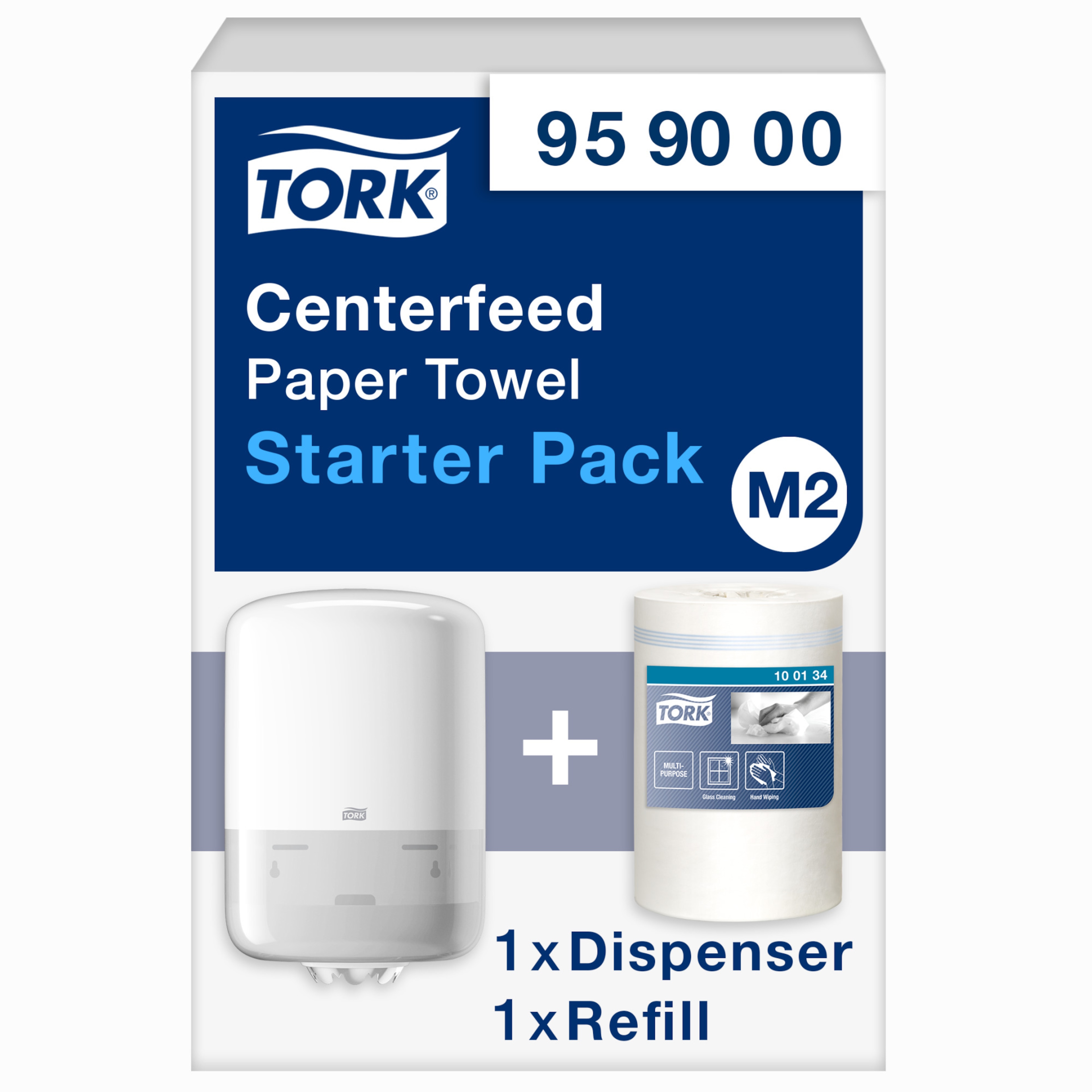 Tork Pack de démarrage pour distributeur à dévidage central blanc M2
