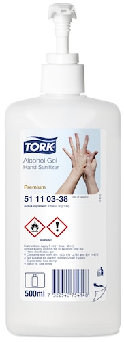Tork Desinfectante de Manos en Gel con Alcohol, 424107, Desinfectante, Recambios