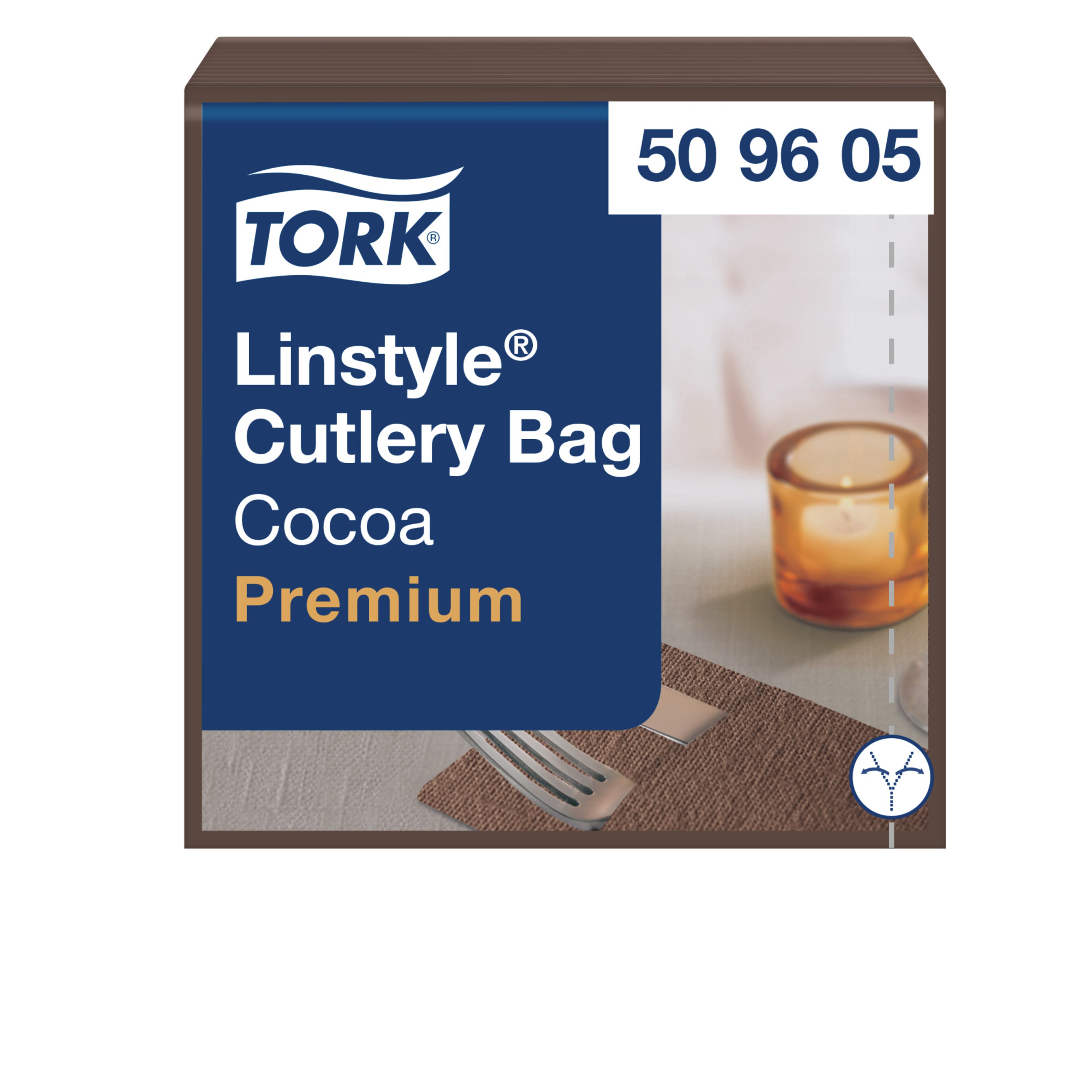 Saco de Talheres com Guardanapo Tork Premium Linstyle® Chocolate