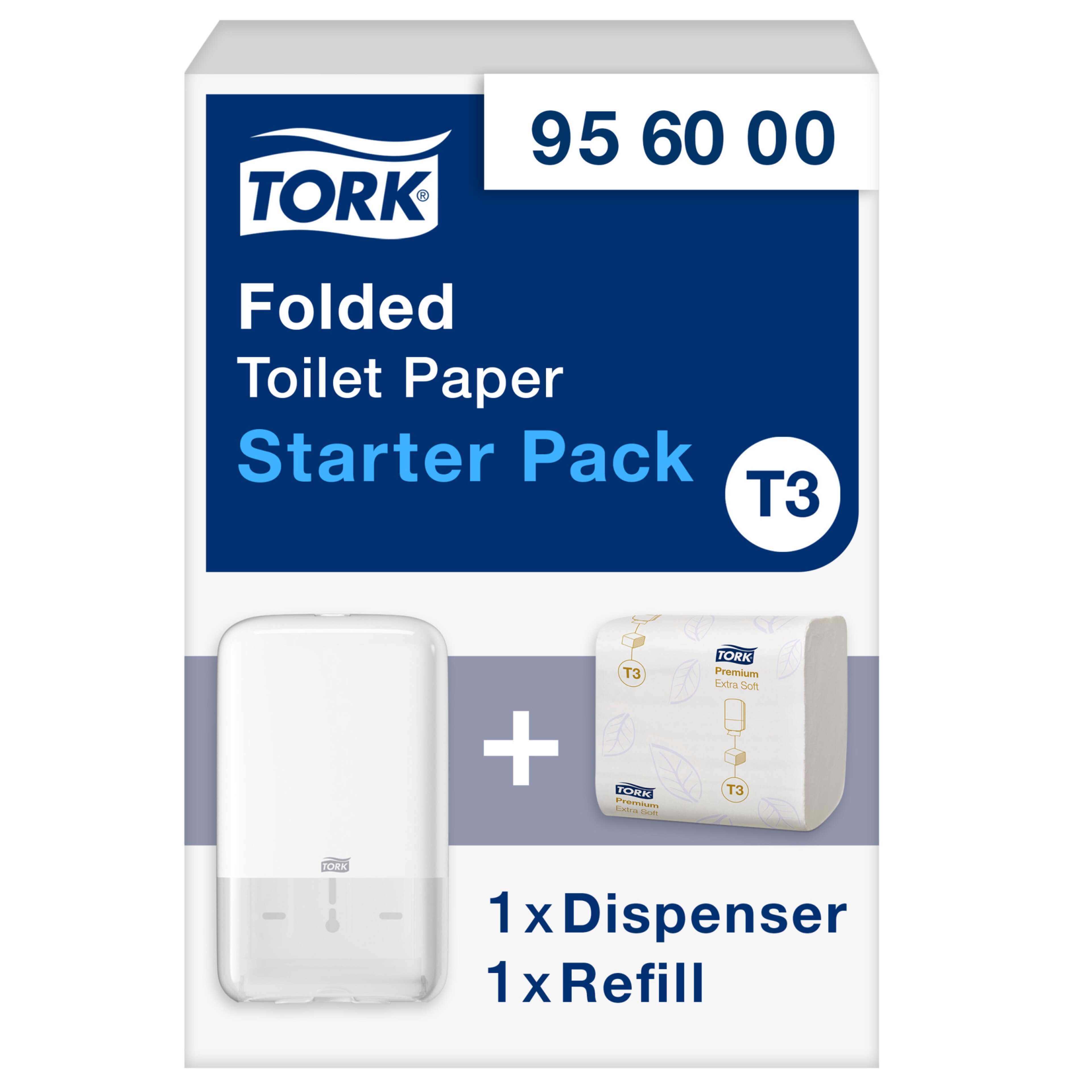 Tork StarterPack-dispenser Toiletpapir Foldet C&C