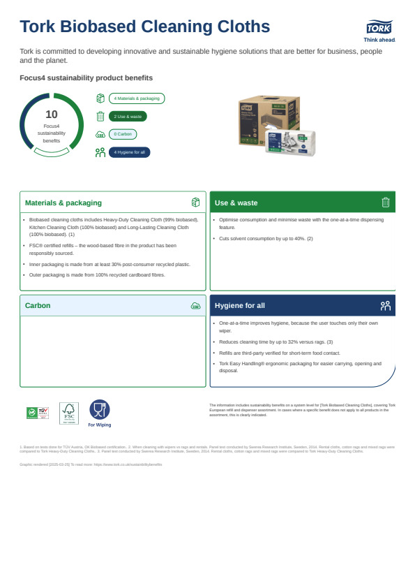 Sustainability product sheet
