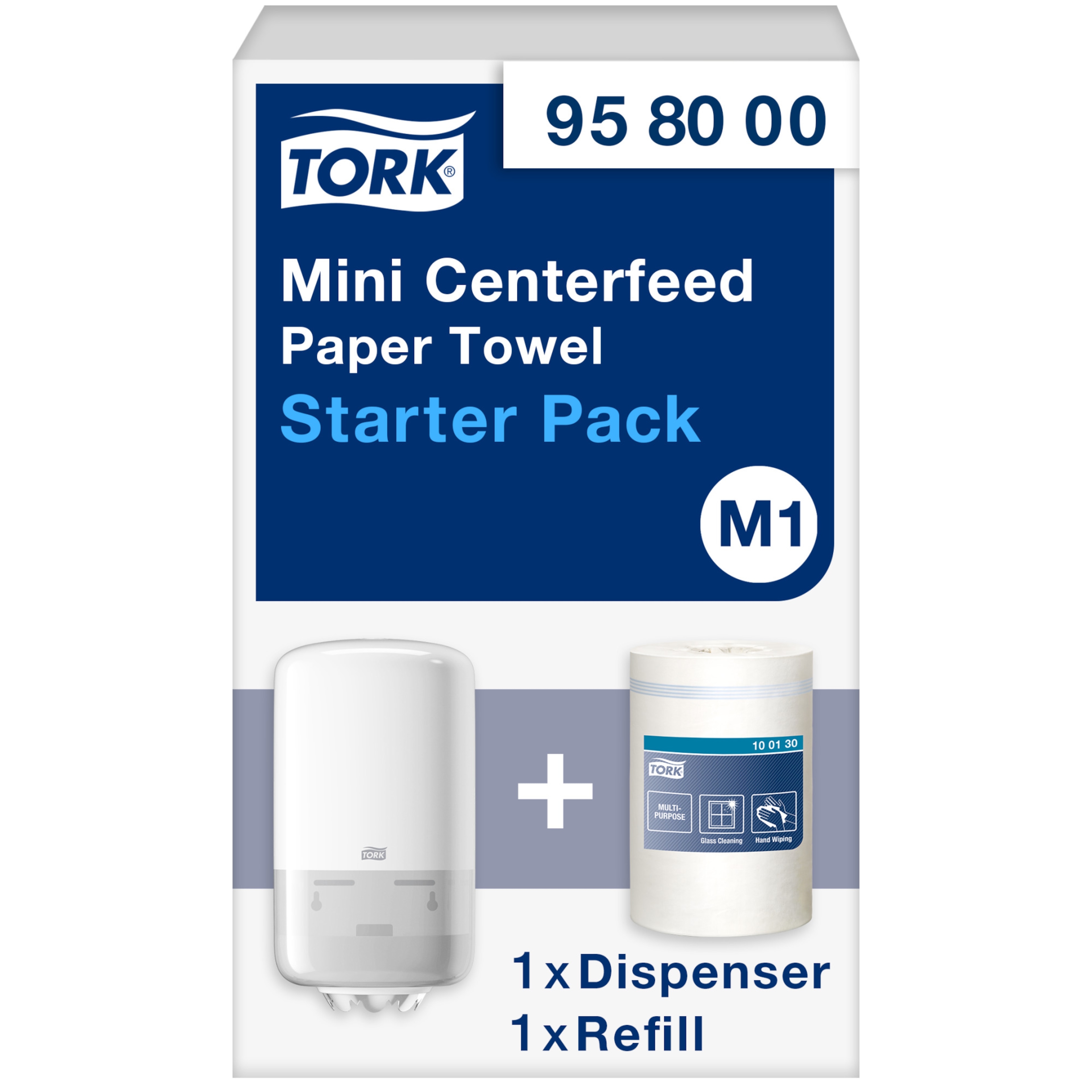 Tork Starter Pack mit Mini Innenabrollungsspender Weiß M1