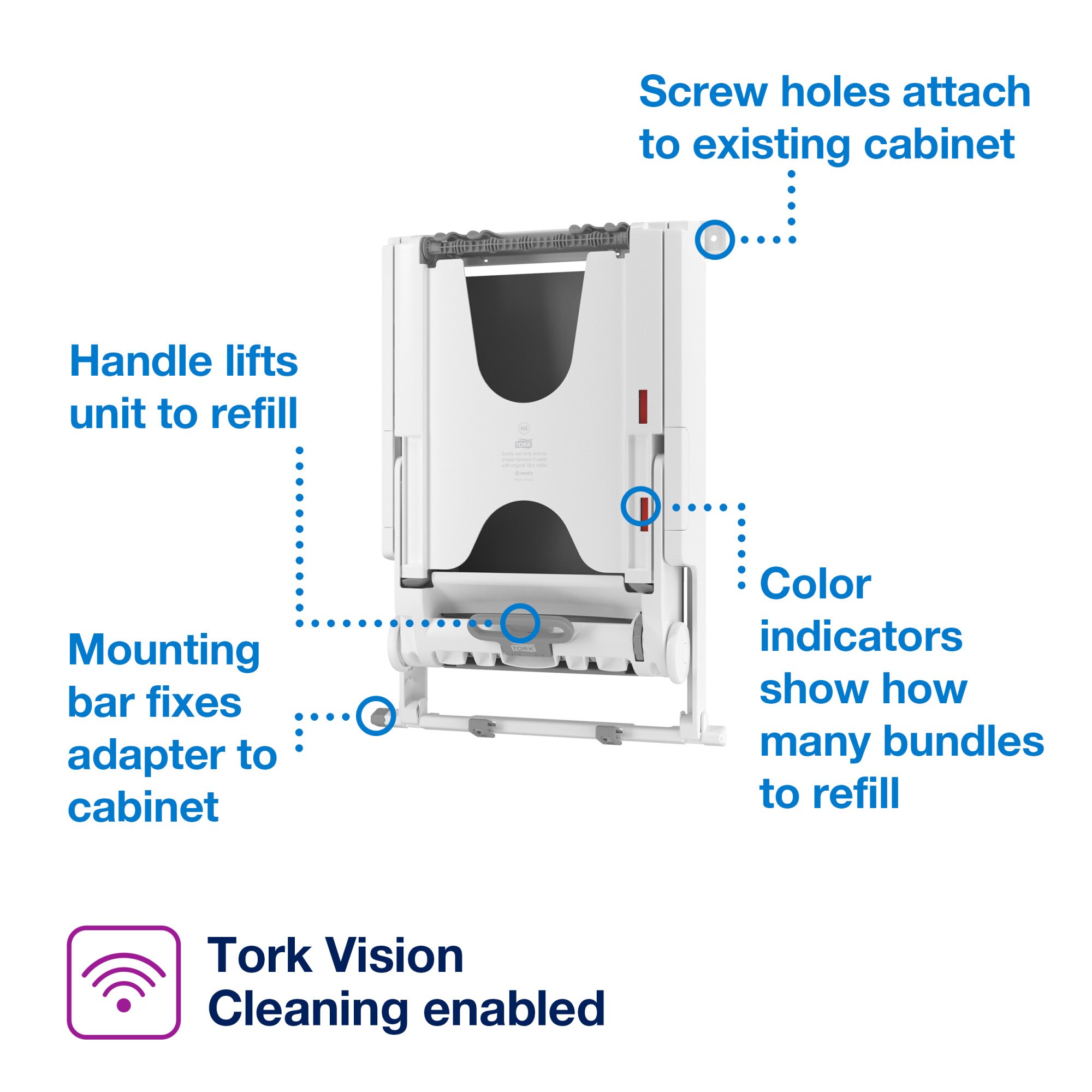 Tork PeakServe® Large Recessed Cabinet Paper Hand Towel Adapter H5