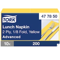 Tork Χαρτοπετσέτα γεύματος Yellow, διπλωμένη κατά το 1/8