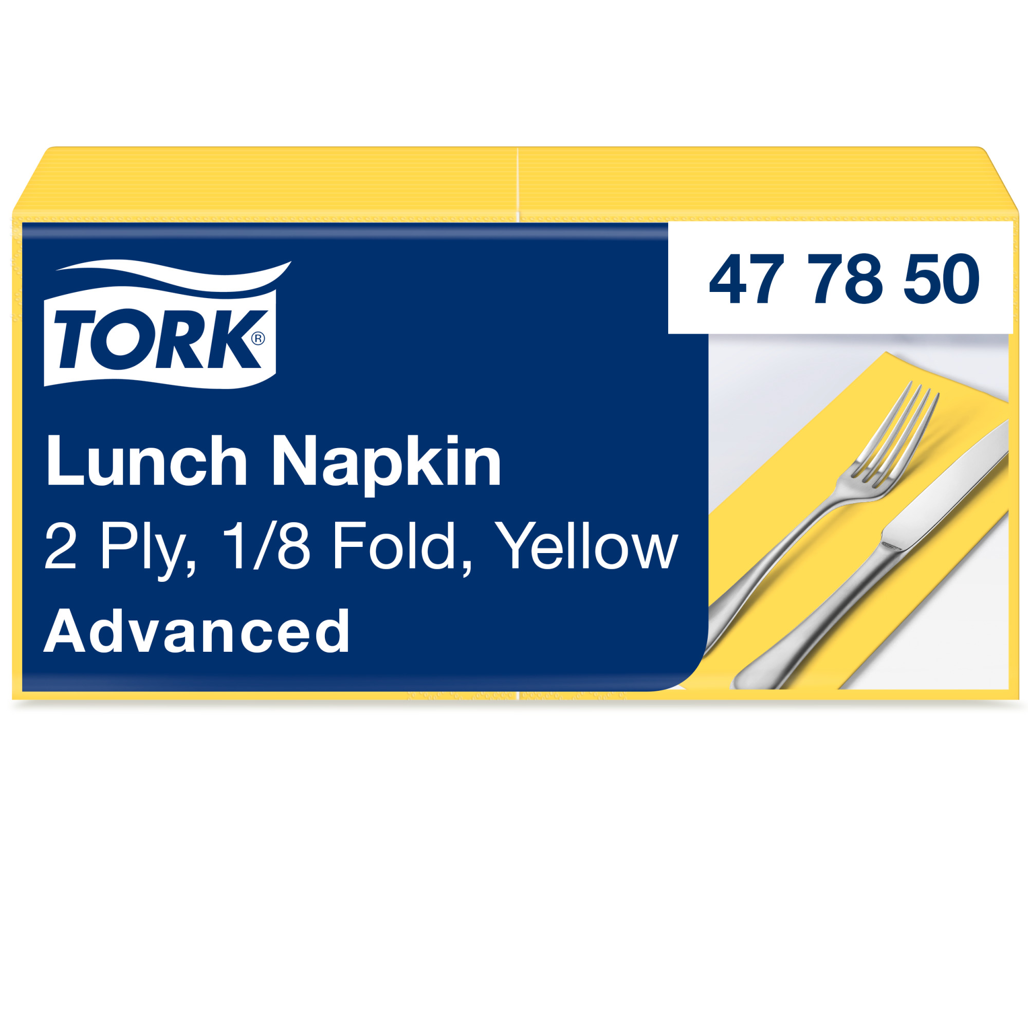 Tork Yellow Lunch Napkin 1/8 Folded