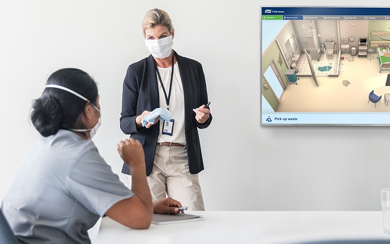 „Tork“ interaktyvus ligoninių valymo mokymas