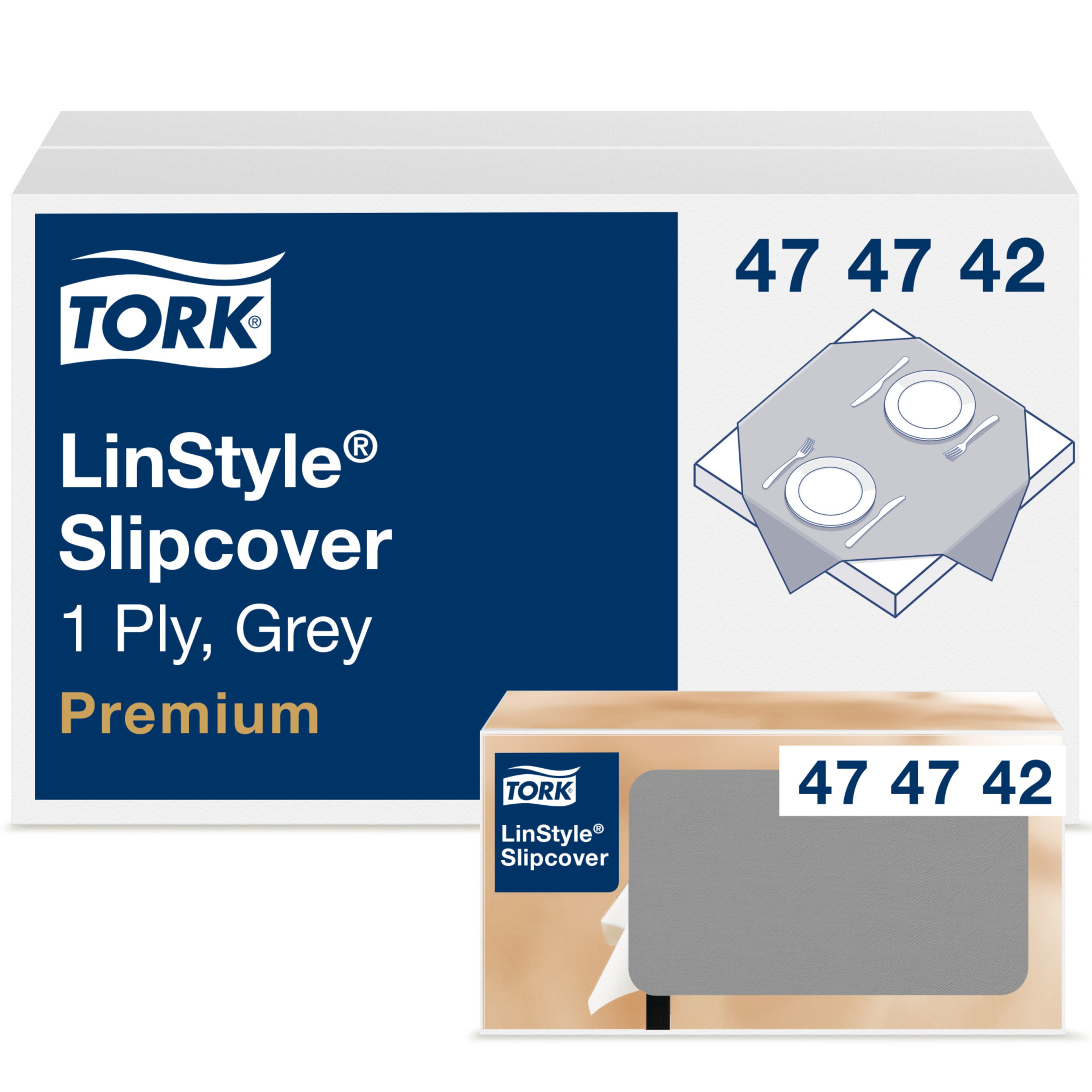 Tork Premium LinStyle® Sur-nappe, Gris