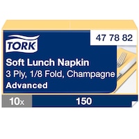 Tork Soft Lunchservietten Champagner 1/8-Falz