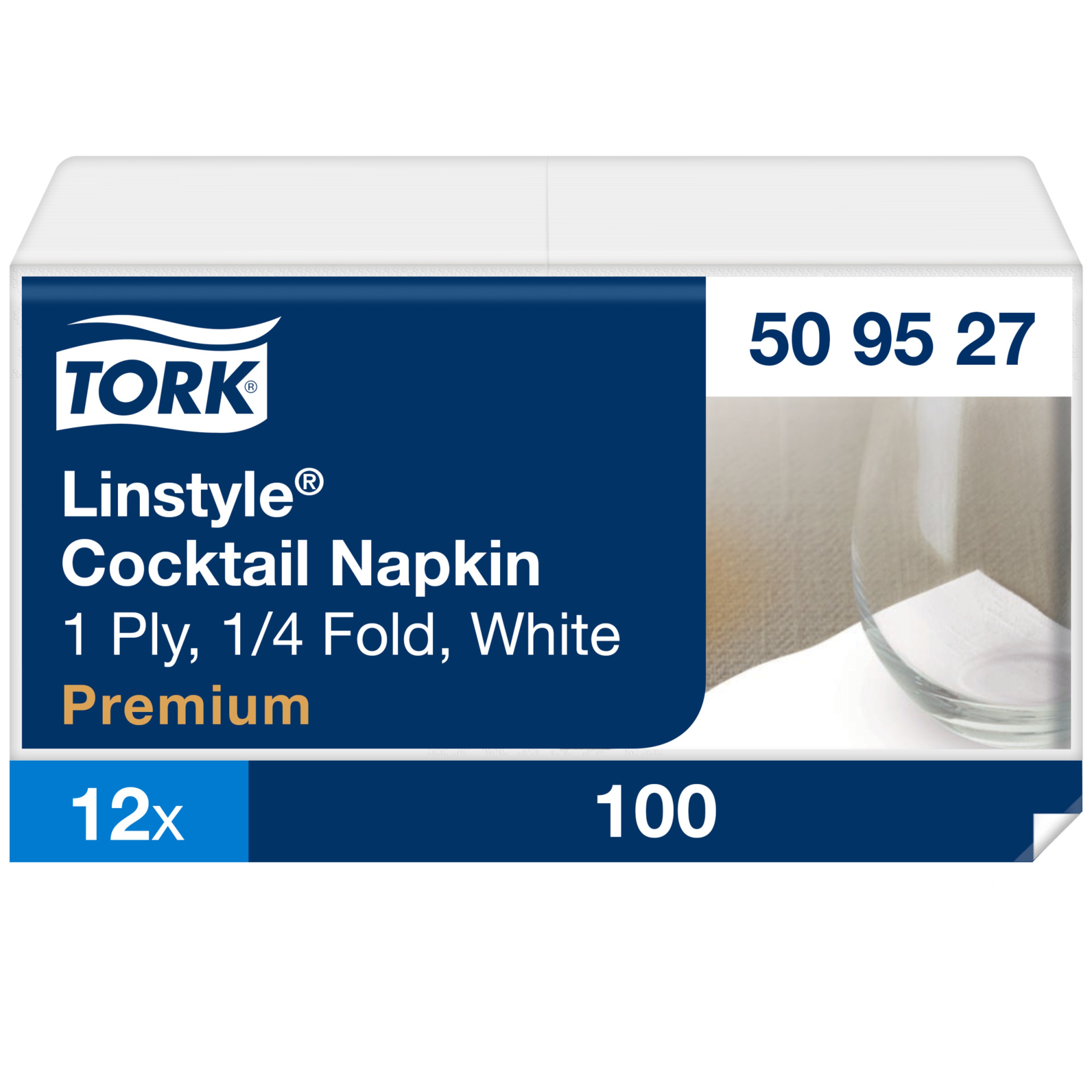 Tork LinStyle® Serviette Cocktail blanche