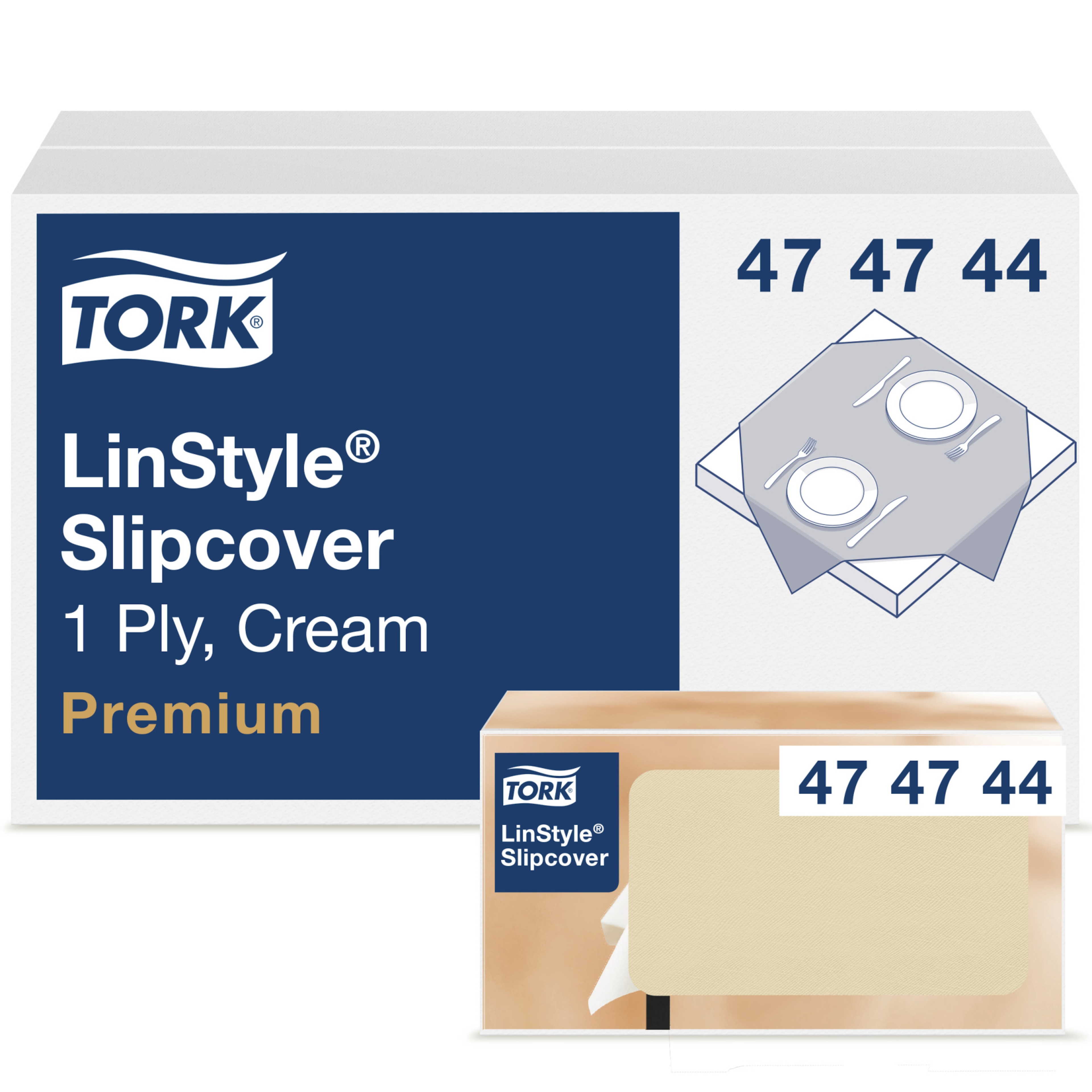 Tork Premium LinStyle® Sur-nappe, Crème
