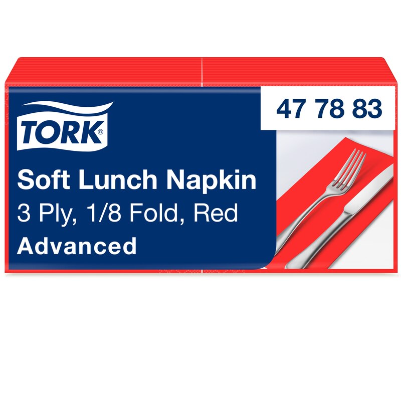 Tork Soft Lunchservietten Rot 1/8-Falz