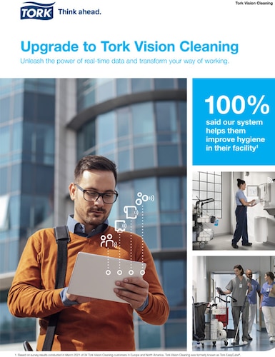 Front page of Tork Vision Cleaning sales brochure