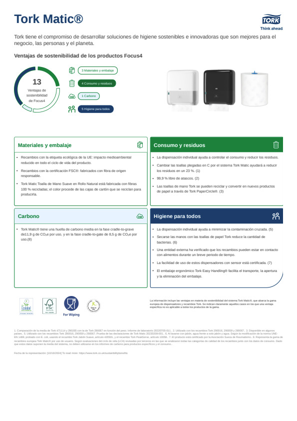 Ficha técnica de producto sostenibilidad