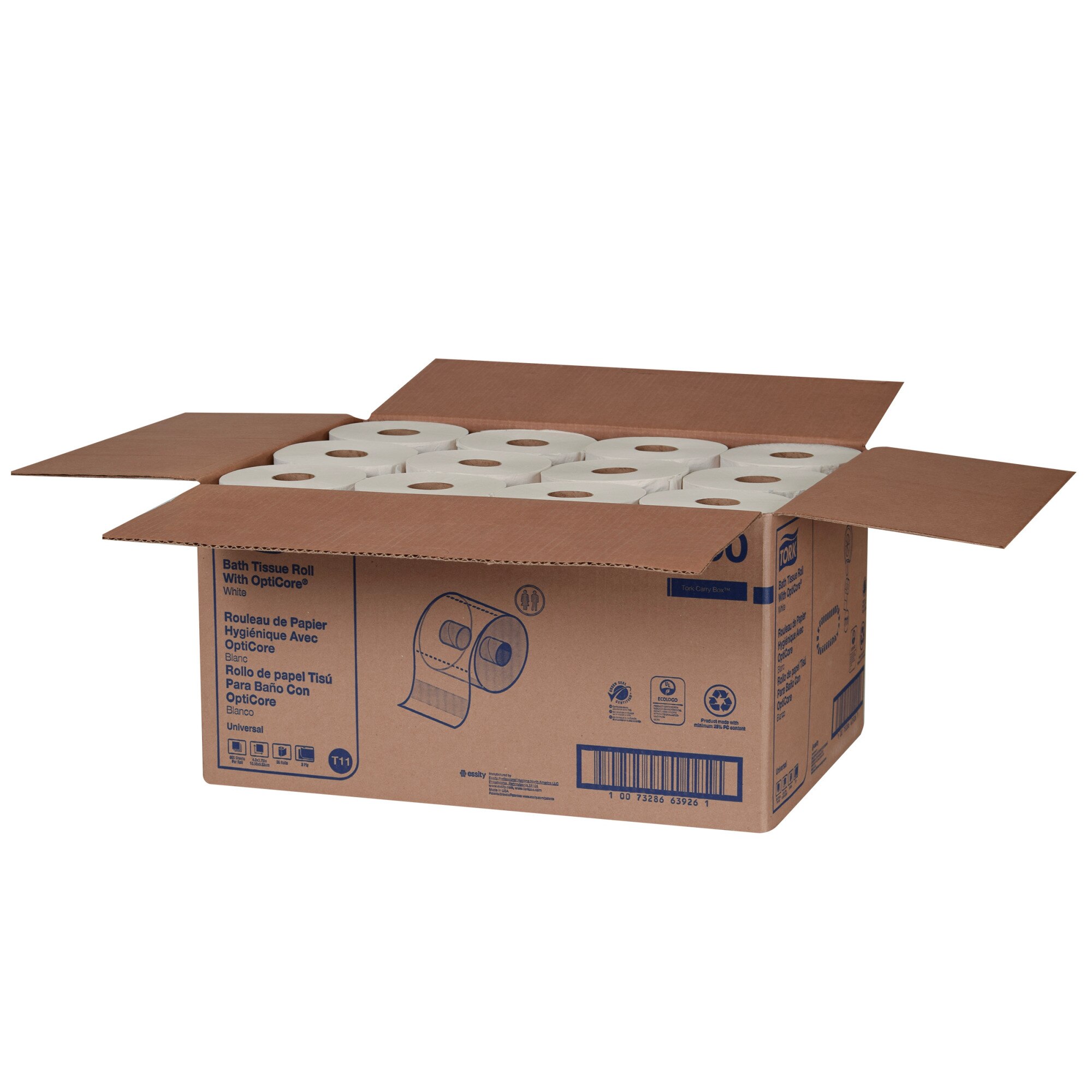 Tork OptiCore® Mid-size Toilet Paper Roll White T11