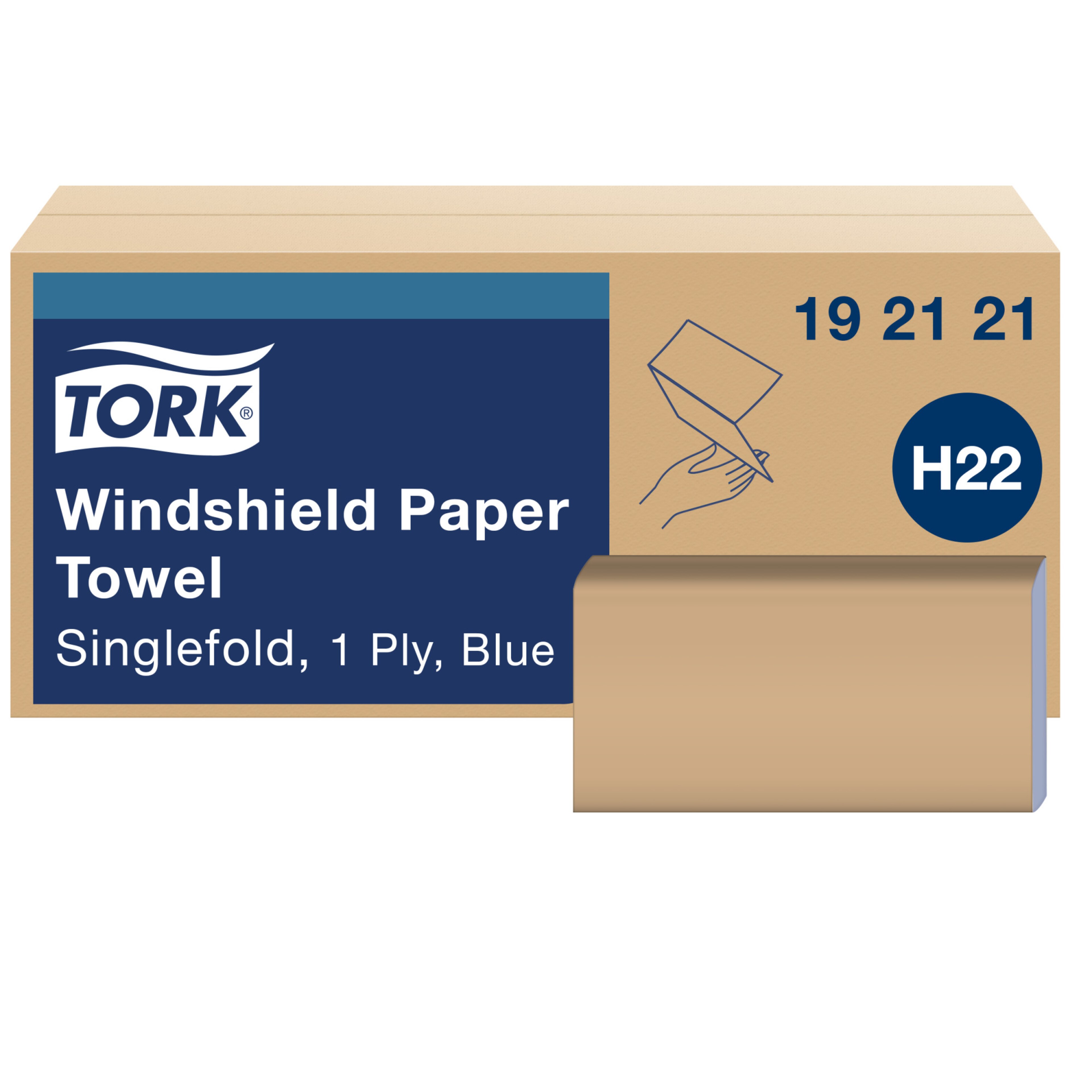 Tork Folded Windshield Paper Towel Blue H22