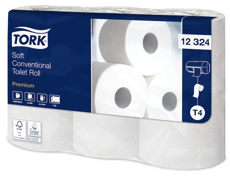 Tork Papier toilette rouleau traditionnel doux Premium - 2 plis