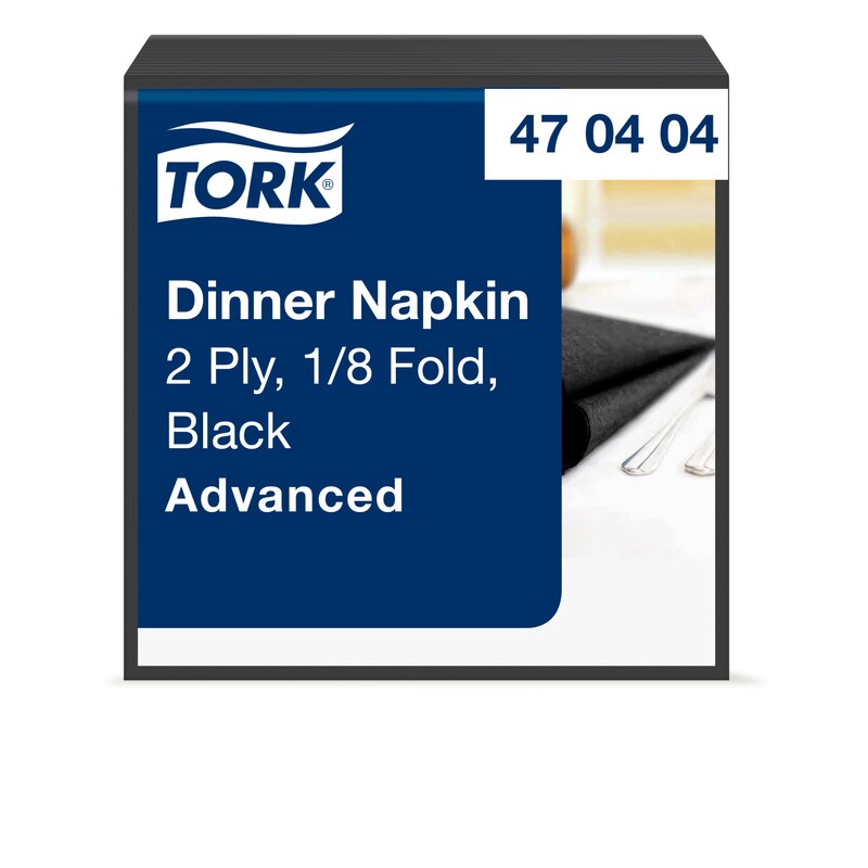 Tork schwarze Dinnerservietten 1/8 gefaltet