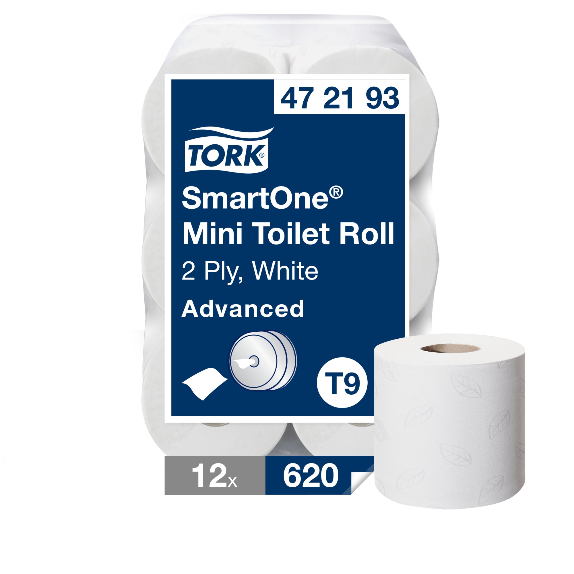 Weiß SCA Tork 682000 SmartOne Mini Doppelrollenspender für Toilettenpapier 