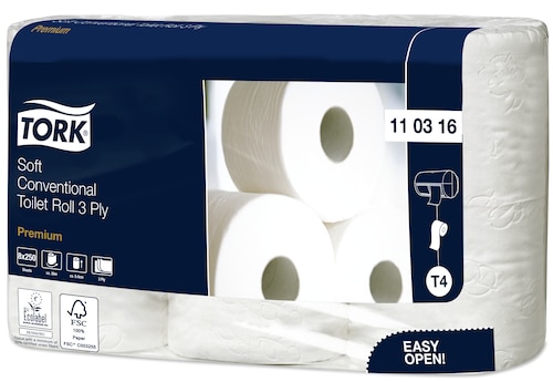 «Tork» mīksts parastā tualetes papīra rullis, «Premium», 3 kārtas