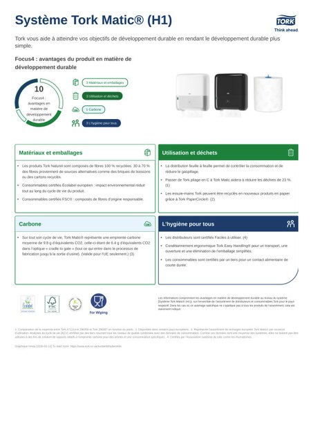 Fiche produit Développement durable
