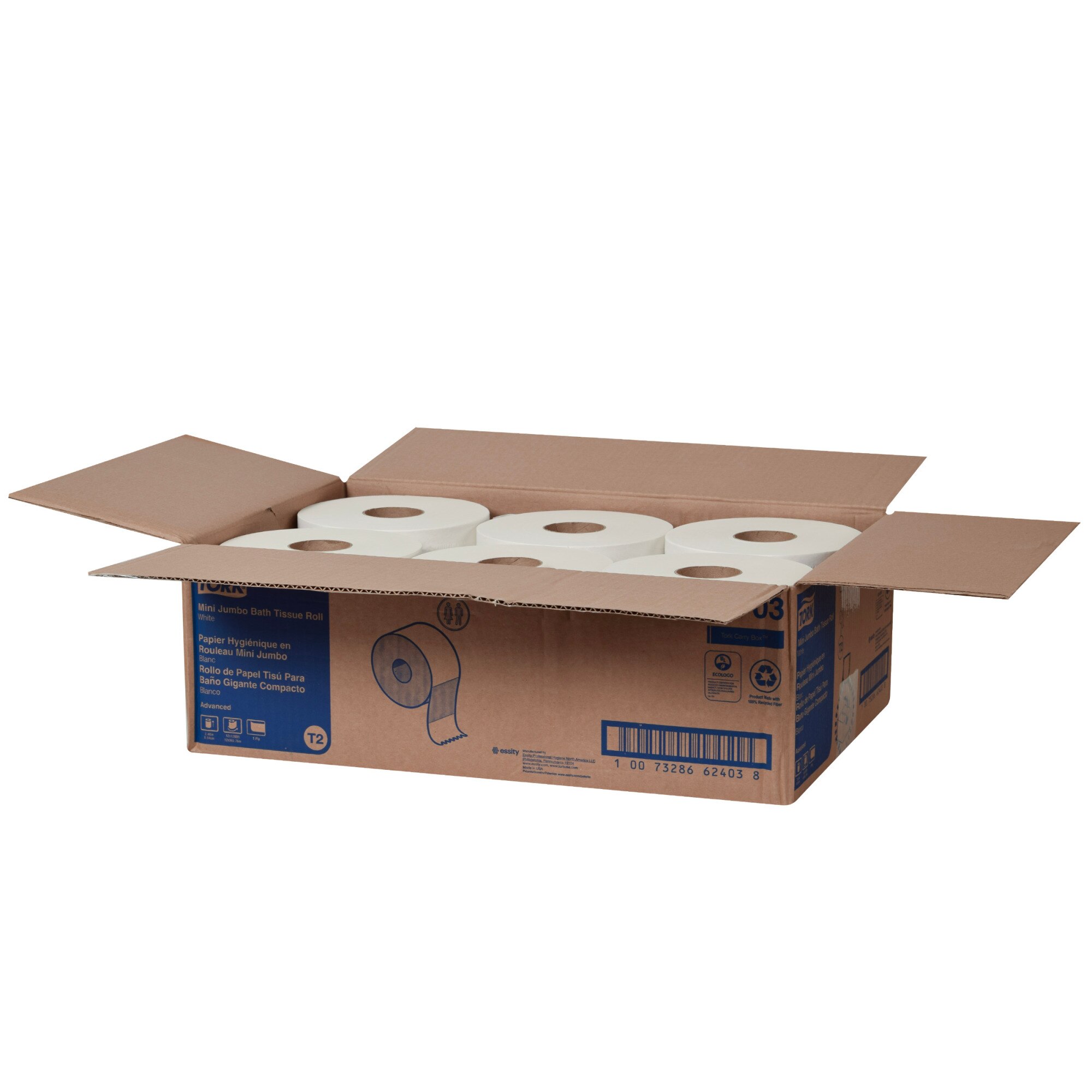 Tork Mini Jumbo Toilet Paper Roll White T2