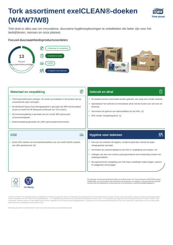 Productgegevensblad duurzaamheid