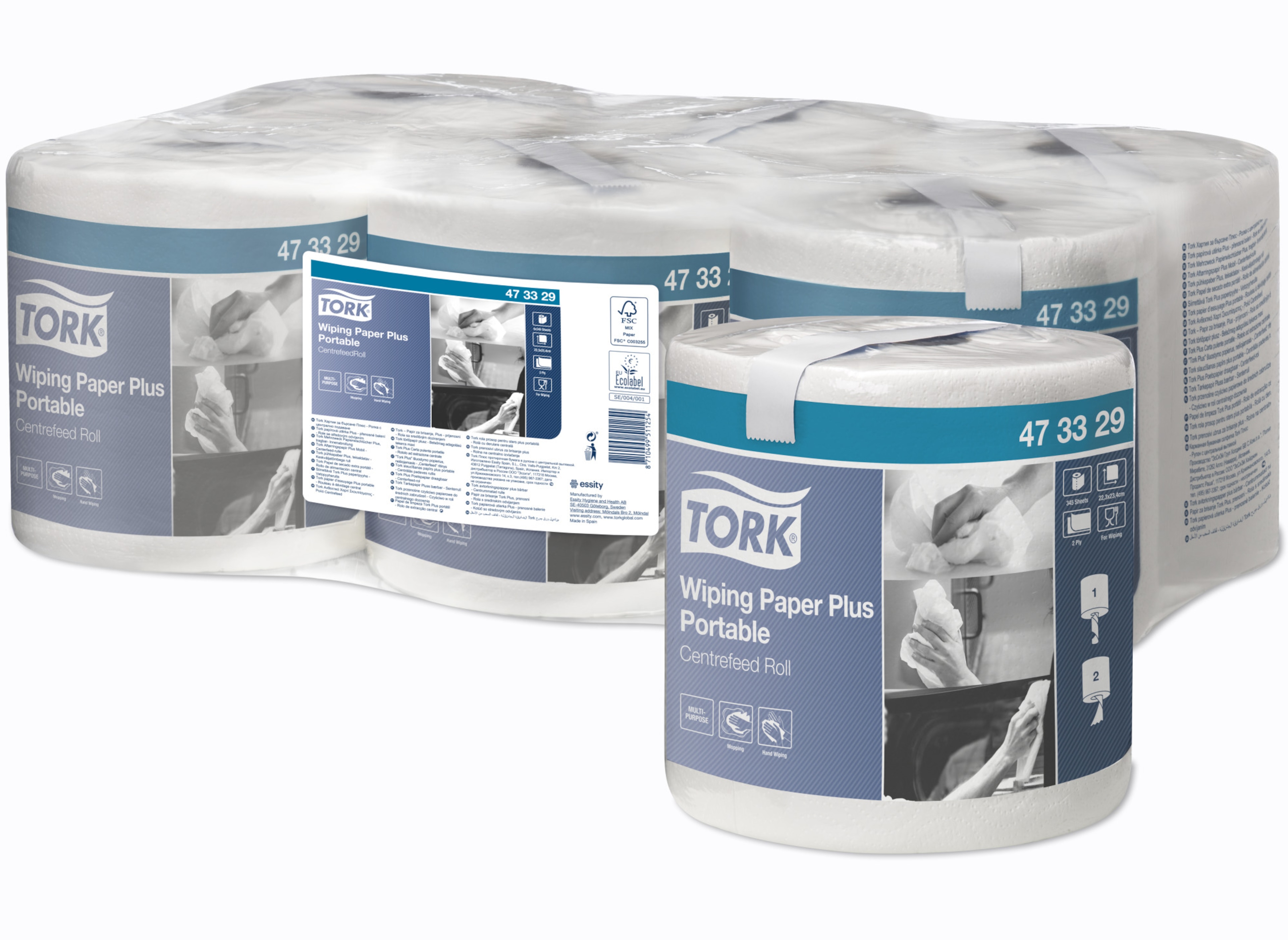 Tork Wiping Paper Plus White Centrefeed Roll M2