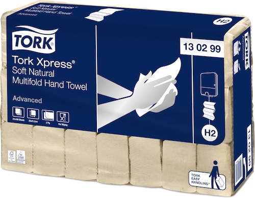 „Tork Xpress®“ natūralios spalvos minkšti sulankstyti popieriniai rankšluosčiai „Advanced“