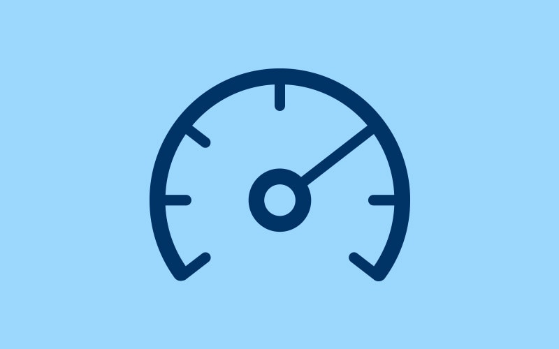 Speedometer icon symbolising efficiency 